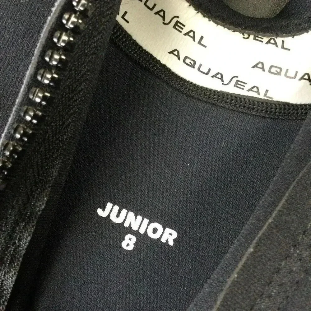 Ho‎ Sports Junior Kids Size 8 Shorty Scuba Wetsuit Gray Aquaseal Zip Front